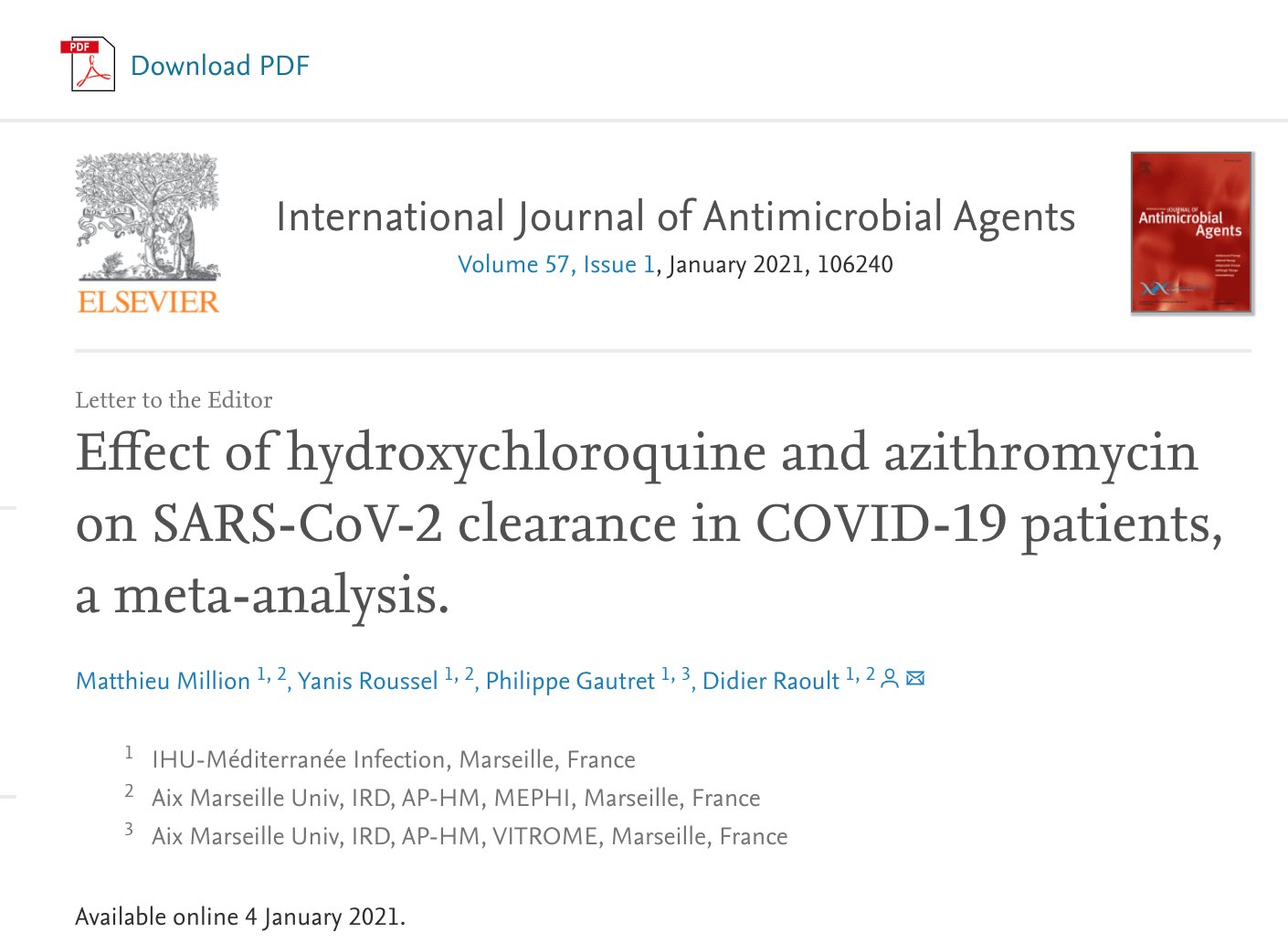 Effect of hydroxychloroquine and azithromycin on SARS-CoV-2 clearance ...