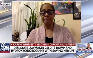 Michigan Democratic lawmaker Karen Whitsett –  ‘hydroxychloroquine saved my life’.